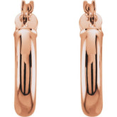 14K Rose 15 mm Tube Hoop Earrings